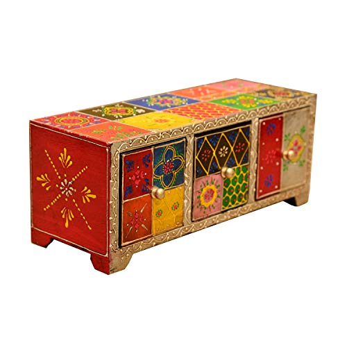 Marrakesch - pintadas a mano Joyero Joyero apother Armario para joyas maquillaje caja Chandi | MA27-05