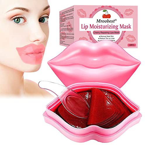 Máscara De Labios, Colágeno Lip Mask, Hidratantes Mascarillas de Labios, Antienvejecimiento, Exfoliantes, Hidratantes, Aptas para LabiosSecos y Agrietados - 20 Piezas