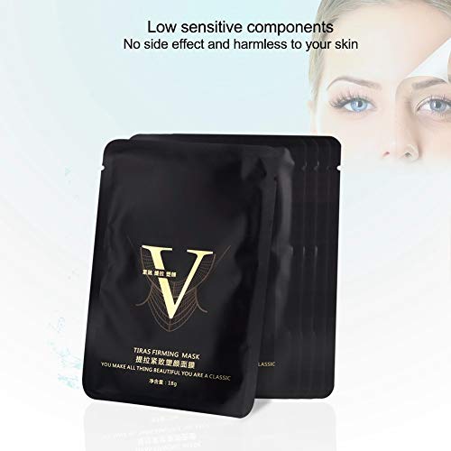 Máscara V Line, 5 uds, Mascarilla adelgazante hidratante facial, parche reafirmante facial, reductor de mentón doble, mascarilla con forma de cara durante toda la noche