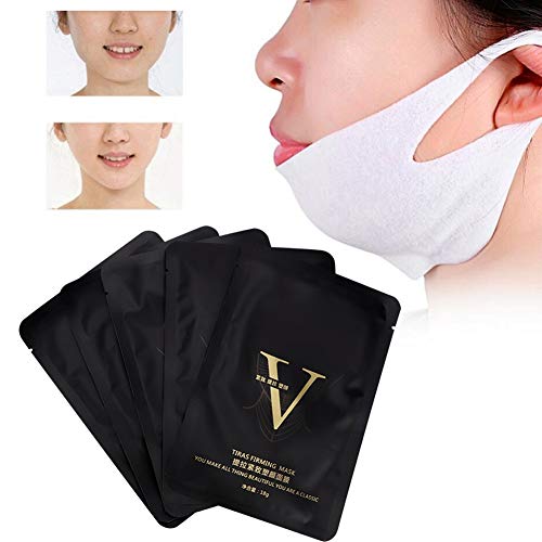 Máscara V Line, 5 uds, Mascarilla adelgazante hidratante facial, parche reafirmante facial, reductor de mentón doble, mascarilla con forma de cara durante toda la noche