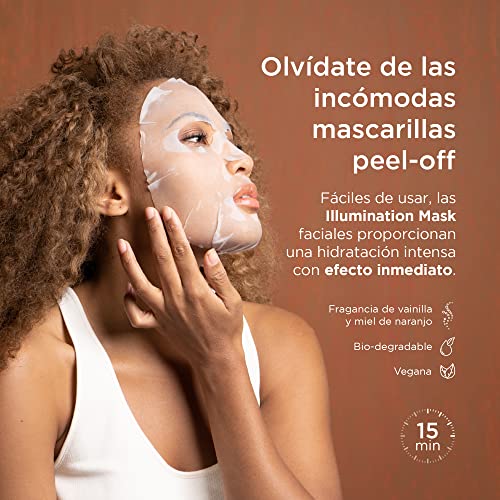 Mascarillas faciales Hidratantes Calmantes con Aloe Vera Canario. Mascarillas faciales Pack de 5. Potente acción Hidratante y Refrescante. Tejido Natural de Fibra de Frutas