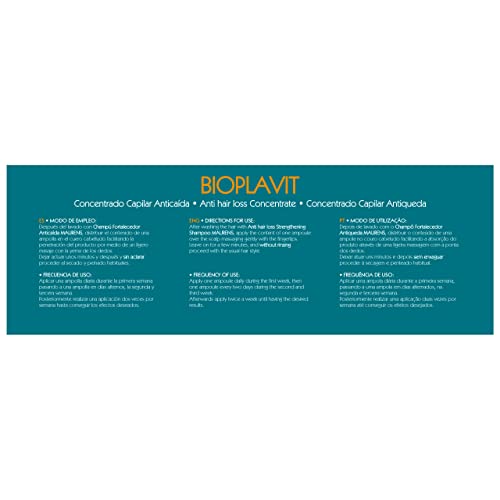 Maurens Bioplavit, Concentrado Capilar Anticaída Placenta y Vitaminas. 12 Ampollas de 10 ml. Acondiciona el cuero cabelludo evitando la caída del cabello fortaleciéndolo y nutriéndolo