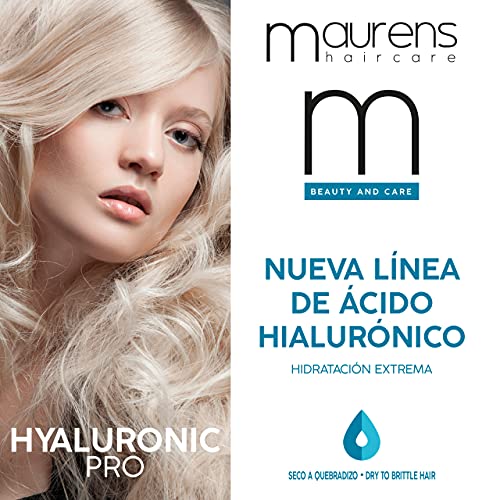 Maurens Mascarilla Superhidratante Hyaluronic Pro, con Ácido Hialurónico y Aceite de Chia, para cabellos secos o resecados por procesos químicos, 250 ml