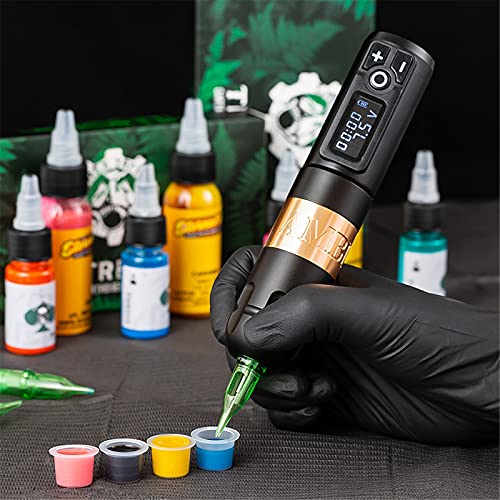 MAXS Batería De Pluma Inalámbrica Para Máquina De Tatuaje Con Paquete De Energía Portátil Pantalla LED Digital De 1950 Mah Para Arte Corporal,Negro