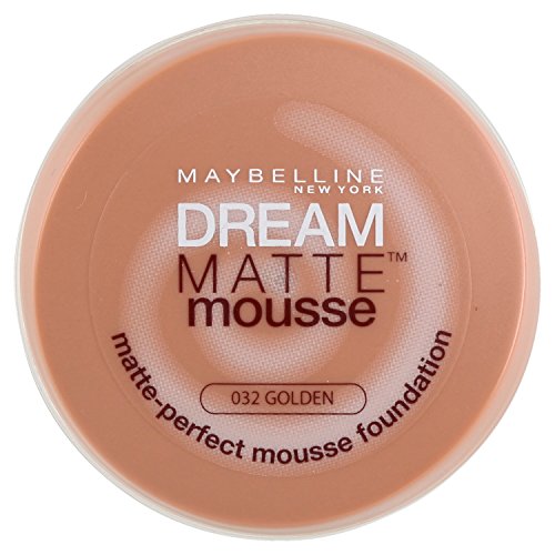 Maybelline Dream Matte Mousse 32 Golden Cazuela Crema - base de maquillaje (Golden, Piel mixta, Piel normal, Piel sensible, Piel grasosa, Cazuela, Crema, Mate, 57 mm)