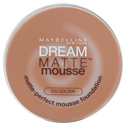 Maybelline Dream Matte Mousse 32 Golden Cazuela Crema - base de maquillaje (Golden, Piel mixta, Piel normal, Piel sensible, Piel grasosa, Cazuela, Crema, Mate, 57 mm)