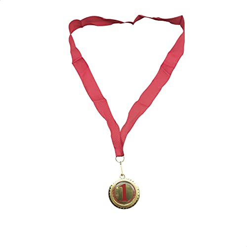 Medalla de Estrellas Dorada | Medalla para Premios | Premios para Niños | Trofeo | Medalla para Aprendizaje | 48 x 8 Centímetros| Roja |