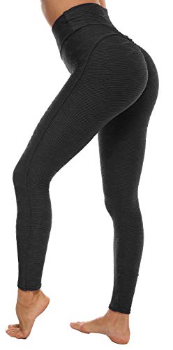 Memoryee Leggings Mujer Push Up Mallas Pantalones Deportivos anticeluliticos Suave Elásticos Alta Cintura Elásticos Yoga Fitness de Control la barriga/Negro-Style8-11/M