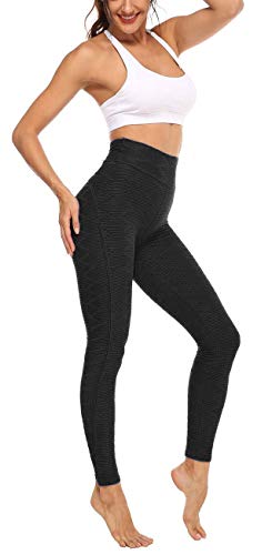 Memoryee Leggings Mujer Push Up Mallas Pantalones Deportivos anticeluliticos Suave Elásticos Alta Cintura Elásticos Yoga Fitness de Control la barriga/Negro-Style8-11/M