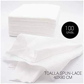 MH COSMETICS Toallas Desechables Spun-Lace 40 * 80 cm, 100 Unds, Peluquería/Estética, Color Blanco