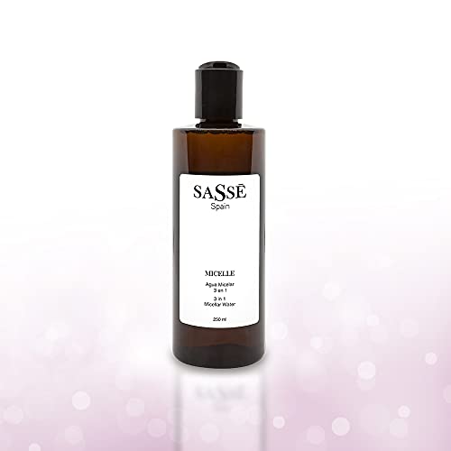 MICELLE - Agua Micelar 3 En 1. Limpia, Tonifica, Hidrata. Desmaquillante. Sin Perfume. Producto Natural Y Vegano. 250 Ml. Cosmética Natural Fabricada En España. Premios Innovación E I+d. Sasse.