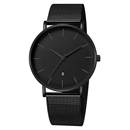 MICGIGI Minimalista Reloj de pulsera de cuarzo analógico Reloj de acero inoxidable para hombres