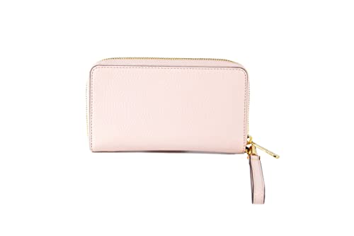 Michael Kors Jet Set Travel Large Flat Multifunction Phone Case Pebbled Leather Wallet/Wristlet in Powder Blush