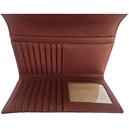 Michael Kors Jet Set Travel Large Trifold Saffiano Leather Wallet - Merlot