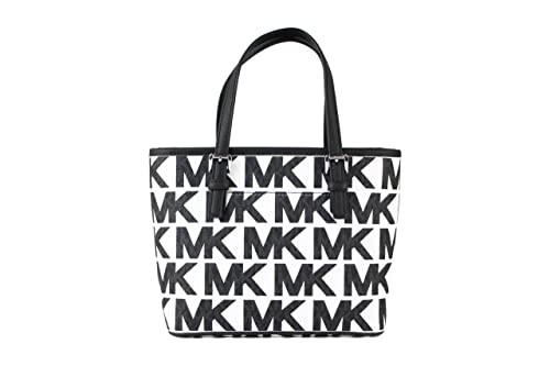 Michael Kors Optic White Black Monogram XS Extra Small Travel Tote