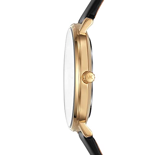 Michael Kors Reloj de Mujer PYPER, Tamaño de Caja de 38 mm, Movimiento de Tres Manecillas, Correa de PVC, Dorado