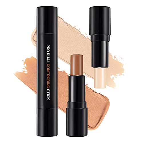 Mimore Maquillajes Correctores, Contouring Maquillaje, Contouring Stick, 2 en 1 Concealer Contorno maquillaje, Iluminador Countoring Highlight Bronceador Maquillaje Crema de Textura(#01)