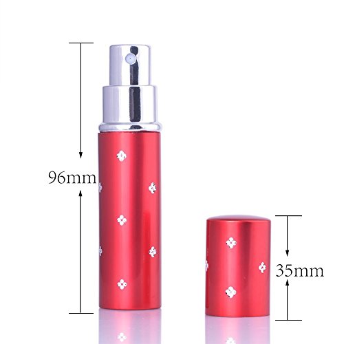 MINGZE 7 Piezas 10ML Atomizador del Perfume, rociador Botellas de Perfume, Carcasa de Aluminio trazador de líneas de Cristal de la Botella, Mini dispensadores vacíos portátiles de la Botella