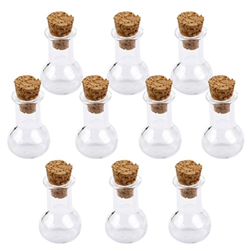 Mini Corcho Botella de Cristal de la Bombilla Plan Tarros Botes Desean Botella Nota 10pc Amor