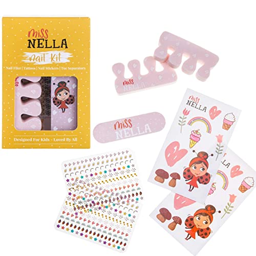 MISS NELLA edición Especial Bag of Wonder Set de Maquillaje y Esmalte de uñas para niñas pequeñas, hipoalergénico, Probado dermatológicamente, no tóxico, Bolsa de Lona, Seguro y Divertido