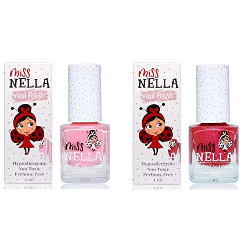 MISS NELLA edición Especial Bag of Wonder Set de Maquillaje y Esmalte de uñas para niñas pequeñas, hipoalergénico, Probado dermatológicamente, no tóxico, Bolsa de Lona, Seguro y Divertido