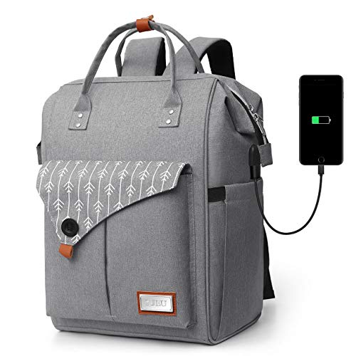 Mochila Mujer Antirrobo Impermeable, Multiusos Daypacks con Puerto de Carga USB, Mochila para portátil De 15.6 Pulgadas