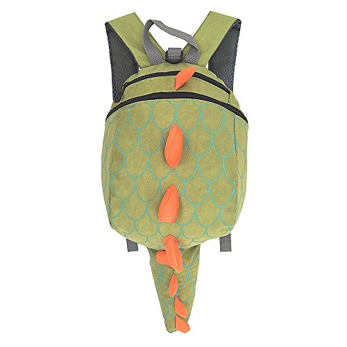 Mochila para Niños Día Festivo Guardería Primaria Escuela Bolsa Niño Niña Mochila Viaje Paquete Correa Anti-Perdida Mochila para Niñas Ligero y Duradero Dinorsoer 3D Verde