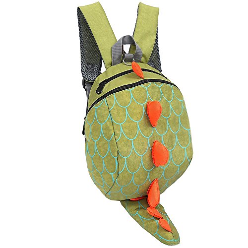 Mochila para Niños Día Festivo Guardería Primaria Escuela Bolsa Niño Niña Mochila Viaje Paquete Correa Anti-Perdida Mochila para Niñas Ligero y Duradero Dinorsoer 3D Verde