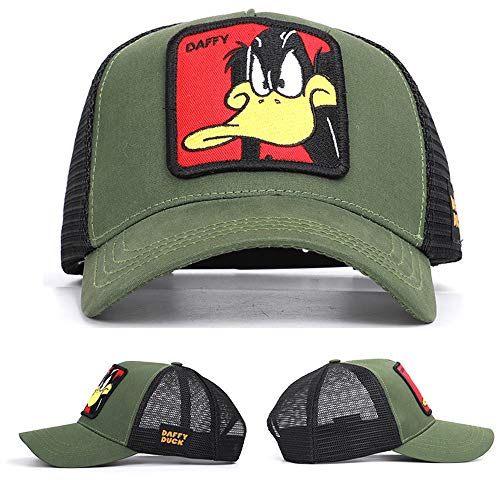 Moda Media Malla Transpirable Gorra Deportiva Unisex, Animal Embroidered Cómoda Tela Elástica Gorra De Béisbol De Velcro Ajustable Gorros Casuales Gorras De Béisbol De Hip Hop Caza Pesca (Pato-02)