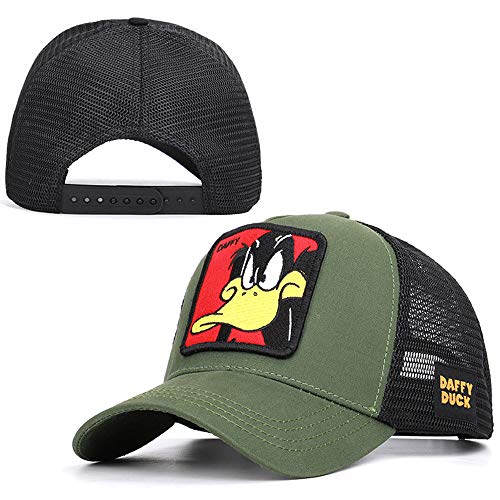 Moda Media Malla Transpirable Gorra Deportiva Unisex, Animal Embroidered Cómoda Tela Elástica Gorra De Béisbol De Velcro Ajustable Gorros Casuales Gorras De Béisbol De Hip Hop Caza Pesca (Pato-02)