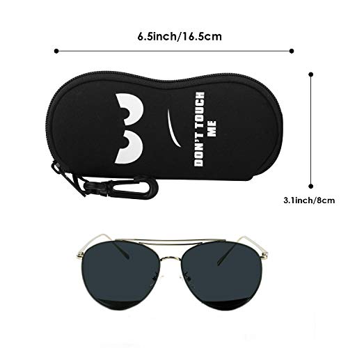 MoKo Funda de Gafas - [Ultra Ligero] Neopreno con Cremallera Almacenaje Lente Suave Sunglasses Case con Clip de Cinturón para Gafas, Bolsa de Llaves, Lápices, Tarjetas, No Me Toques