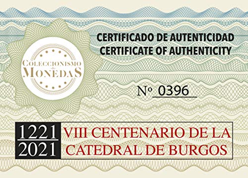 Moneda de Colección - VIII Centenario de la Catedral de Burgos - Bañada en Oro de 24 Kilates - Moneda Conmemorativa con Monumentos Característicos de Burgos