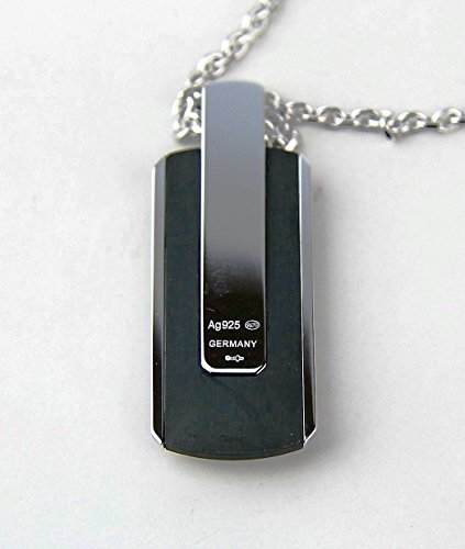 Montblanc Collar Necklace w Pendant SIL Black Titanium PU 103137 Marca