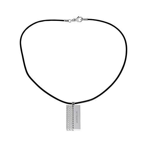 Montblanc Collar Necklace with Pendant,Steel,Leather Cord 109782 Marca