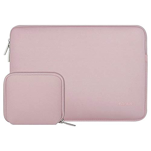 MOSISO Funda Protectora Compatible con MacBook Air/Pro Retina,13-13,3 Pulgadas Portátil,Compatible con MacBook Pro 14 2021 M1 Pro/M1 MAX A2442,Bolsa Blanda de Neopreno con Pequeño Caso,Bebé Rosa