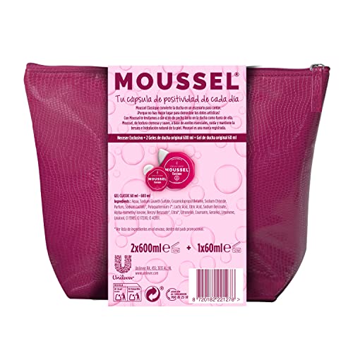 Moussel Neceser Mujer Set de Baño Classique Gel de Ducha 600 ml x 2 + Gel de Ducha 60 ml