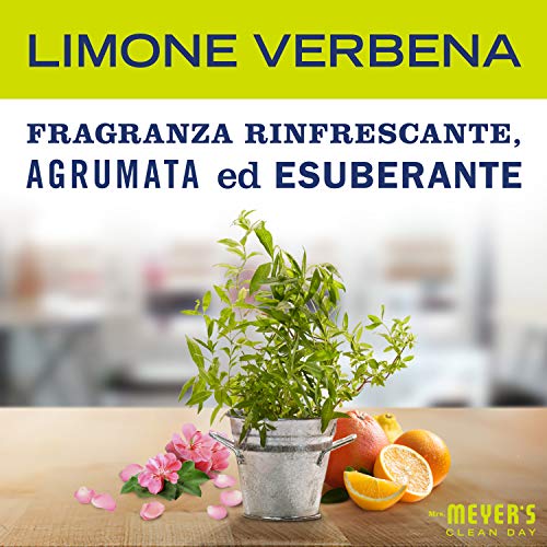 Mrs Meyer's Clean Day - Detergente concentrado para lavadora con aroma a limón y verbena, productos creados con aceites esenciales, 2 x 31 lavados