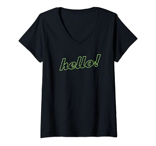 Mujer Lionel Richie - Hello Script Camiseta Cuello V