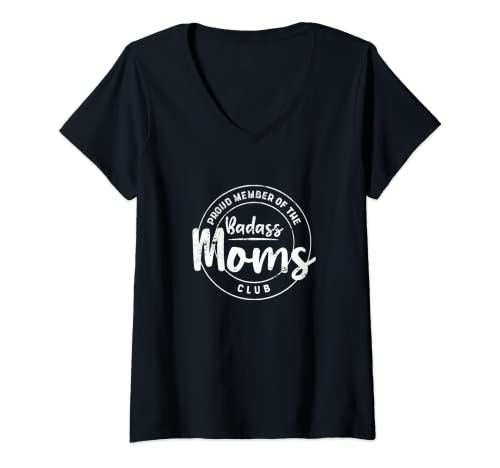 Mujer Miembro Orgulloso del Club Madres Madres Divertida Vida Mamá Camiseta Cuello V