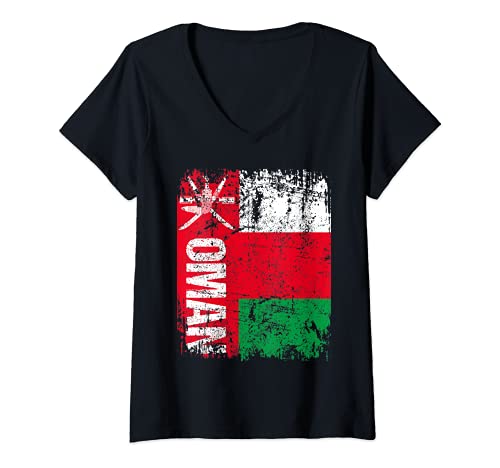 Mujer OMAN Bandera | Hombres Mujeres Niños OMAN Camiseta Cuello V