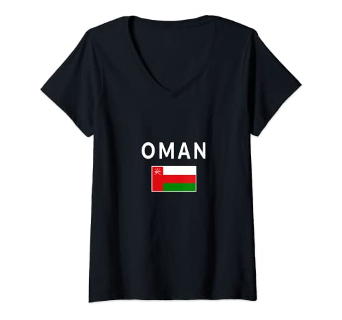 Mujer Omán Camiseta Camiseta Omán Bandera recuerdo Regalo Mascate Camiseta Cuello V