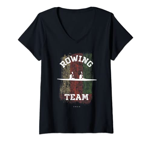 Mujer Omán Equipo de Remo Oarswoman Rower Girl Remo Camiseta Cuello V