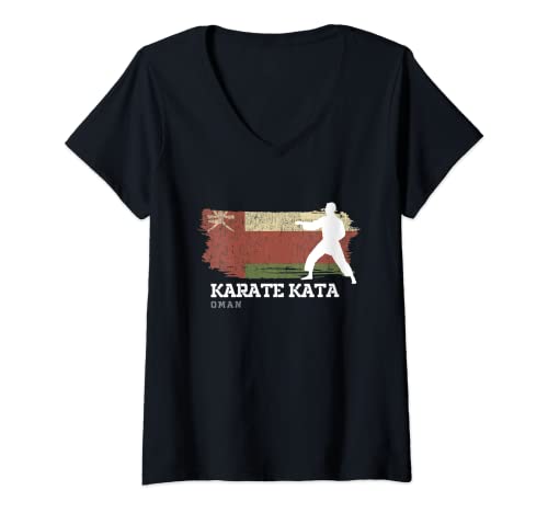 Mujer Omán Karate Kata Artes marciales Karate Camiseta Cuello V