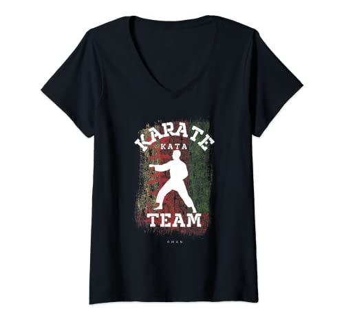 Mujer Omán Karate Kata Artes marciales Karate Camiseta Cuello V