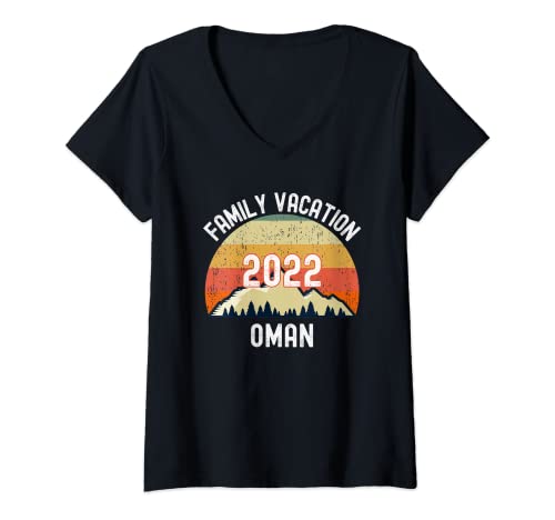 Mujer Omán Vacaciones Familiares 2022 Matching Camiseta Cuello V