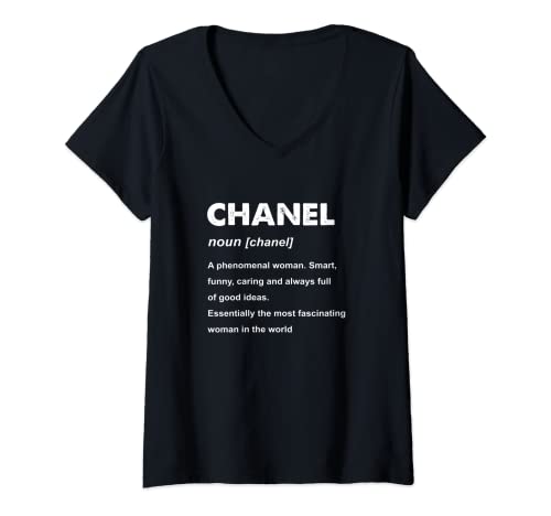 Mujer Regalo de nombre de Chanel Camiseta Cuello V