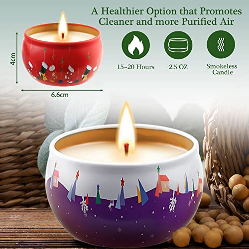 MULEVIP 8 PCS Velas Perfumadas,Juego de Regalo de Velas Aromáticas Navideñas,Velas de Soja de Aromaterapia,Vela Aromática para Boda Navidad ​Cumpleaños,Yoga,Dormitorio,Regalos Navideños