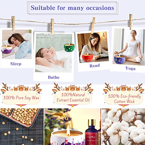 MULEVIP 8 PCS Velas Perfumadas,Juego de Regalo de Velas Aromáticas Navideñas,Velas de Soja de Aromaterapia,Vela Aromática para Boda Navidad ​Cumpleaños,Yoga,Dormitorio,Regalos Navideños