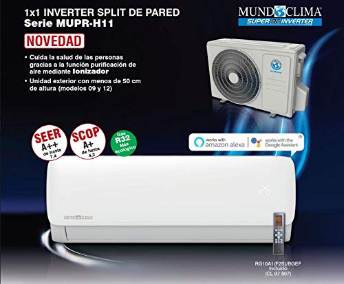 MUNDOCLIMA MUPR-12-H9A EFIMARKET - Aire Acondicionado 3500W (Nuevo Gas R32)