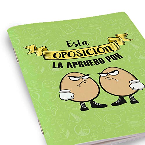 mundohuevo Pack Original y Personalizado para Regalo de Trabajos y Profesiones. Esta oposicion la apruebo por Huevos. Libreta, boligrafo y Taza Maxima Calidad.